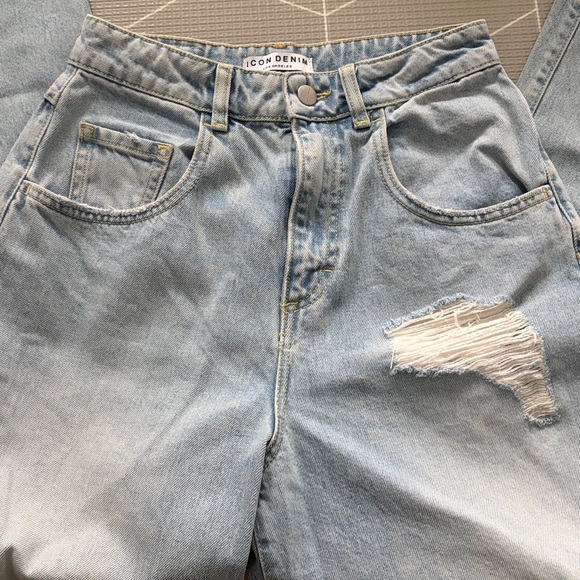 Icon Denim LA Poppy Wide Leg Distressed Jeans - Picture 4 of 8